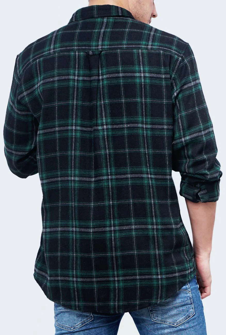 Kemeja Flanel Sigler Black Green - Image 5