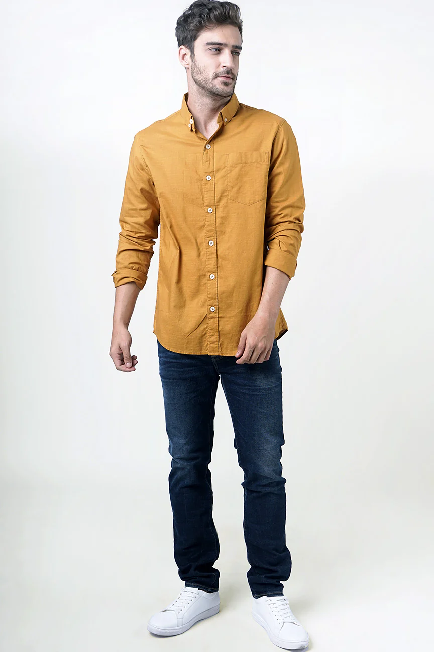 Kemeja Lengan Panjang Slamesa 2.0 Dark Mustard - Image 4