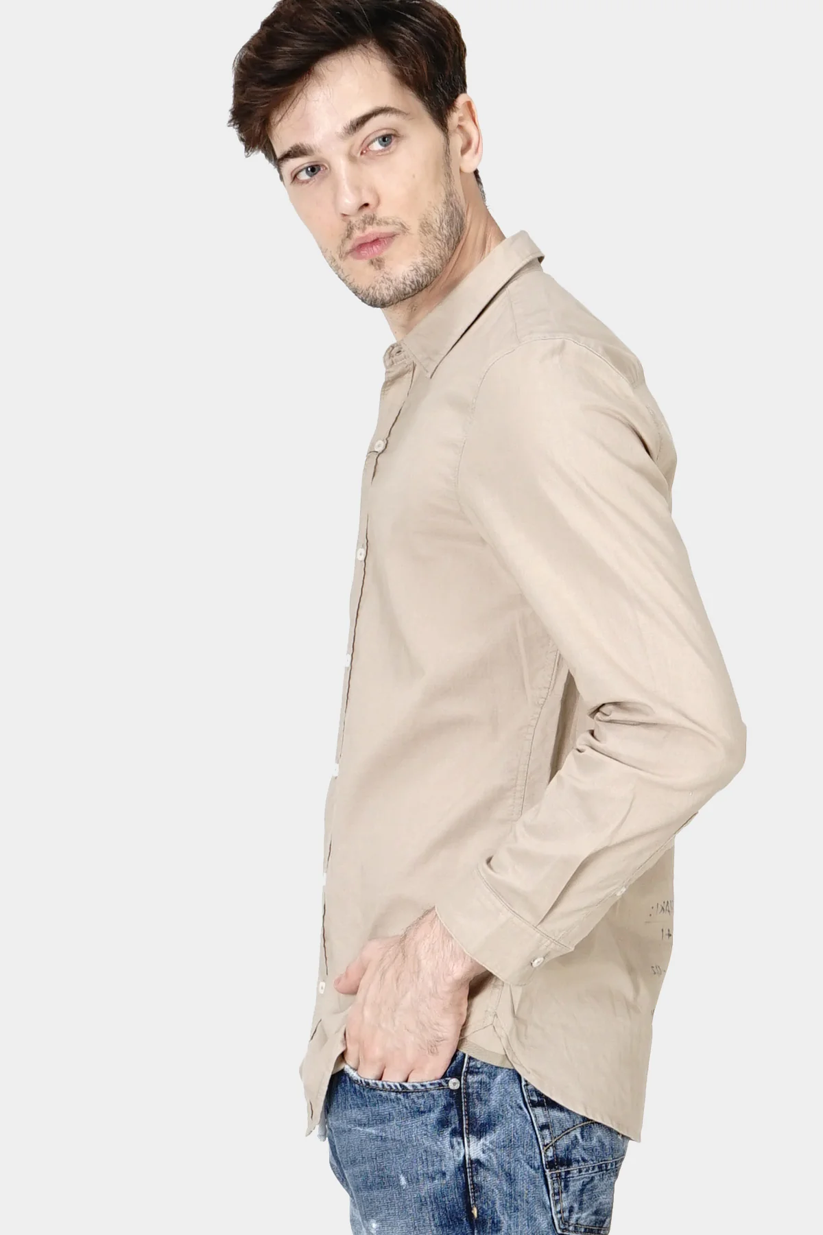 Kemeja Lengan Panjang Regular Slamesa Khaki - Image 2