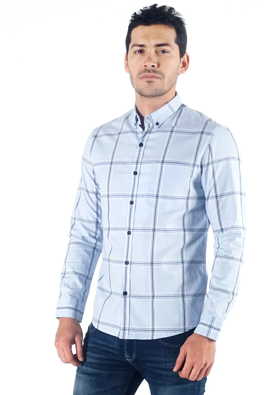 Kemeja Lengan Panjang Spectra Navy Blue