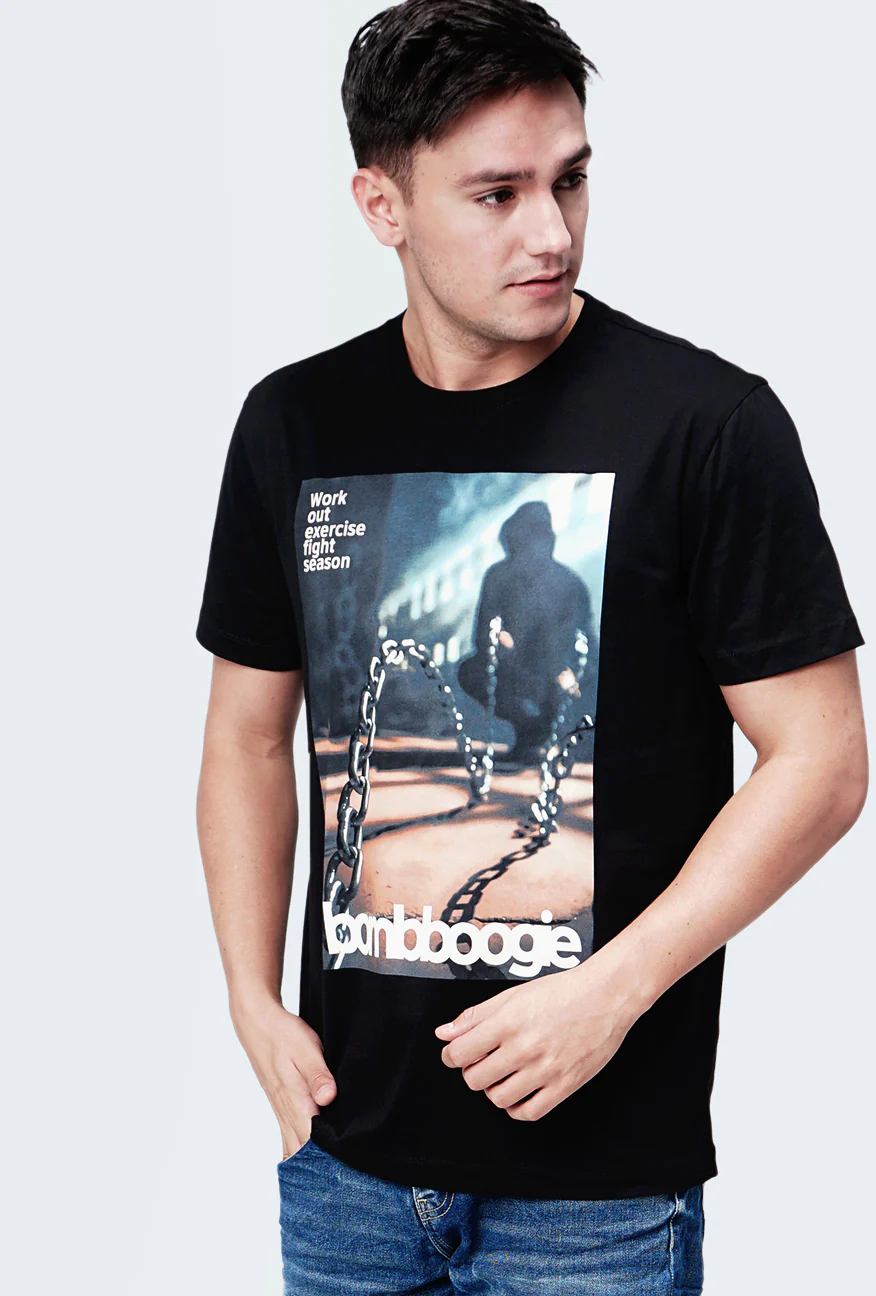 T-Shirt Lengan Pendek Stanza Black