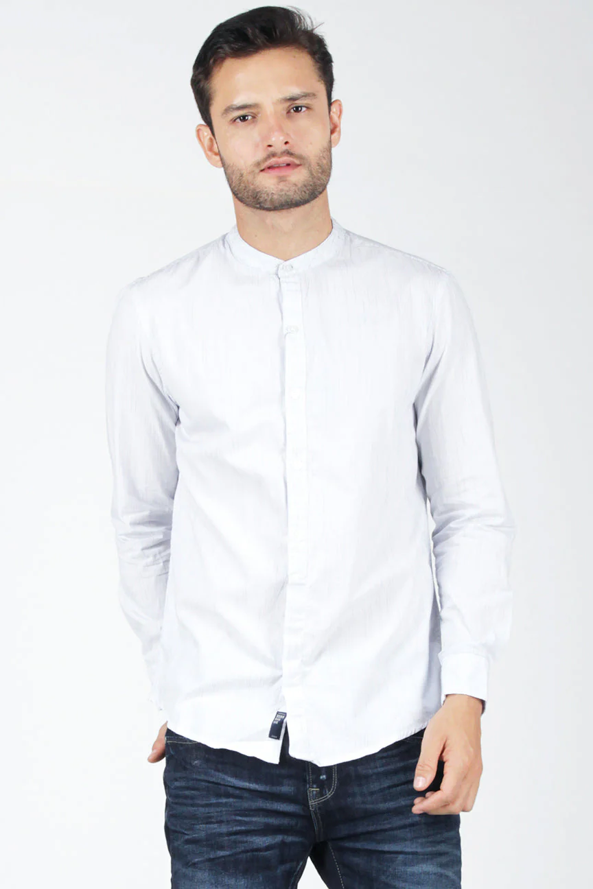 Kemeja Lengan Panjang Static Blue White Reguler - Image 4