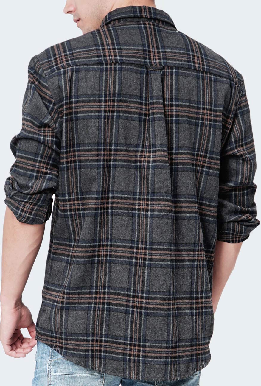 Kemeja Flanel Steele Grey Black - Image 5