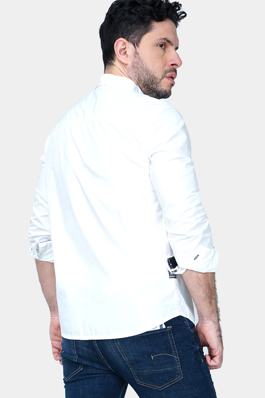 Kemeja Lengan Panjang Street Line Offwhite Black - Image 4