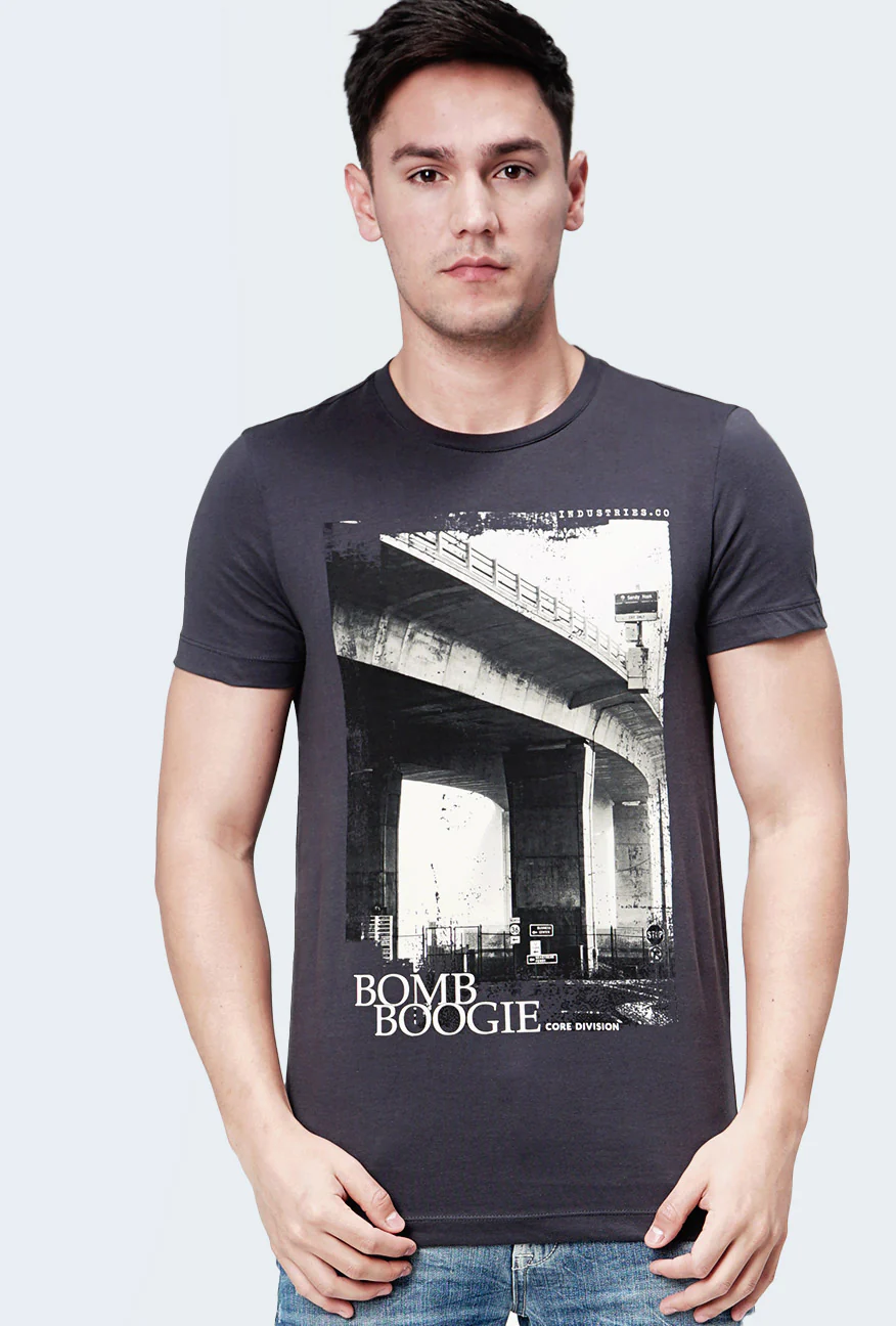 T-Shirt Lengan Pendek Streno Dark Grey - Image 5