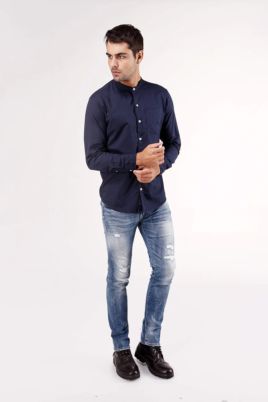 Kemeja Koko Suez Dark Navy Regular - Image 4