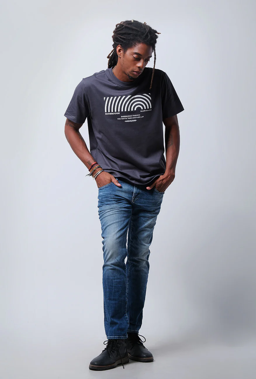 T-Shirt Lengan Pendek Regular Blaster Dark Grey - Image 3