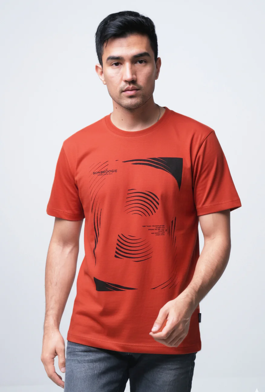 T-Shirt Lengan Pendek Regular Cortiz Dark Orange 2.0 - Image 4