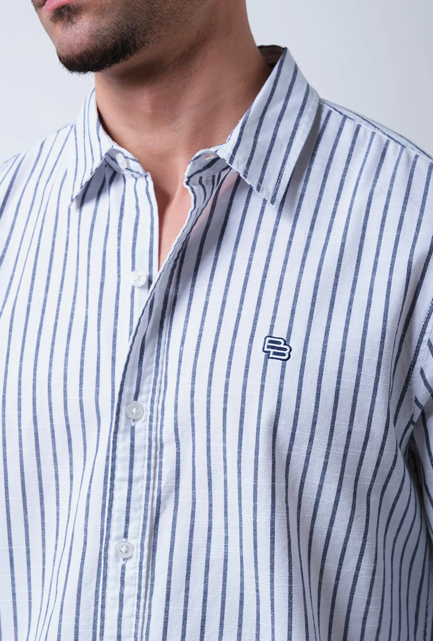 T-Shirt Lengan Panjang Regular Mavish White Navy - Image 5