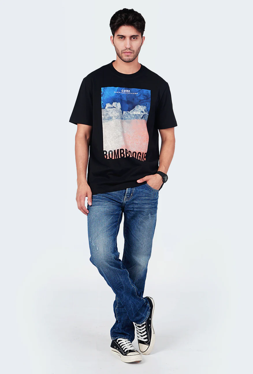 T-Shirt Lengan Pendek Regular Caster Black - Image 5