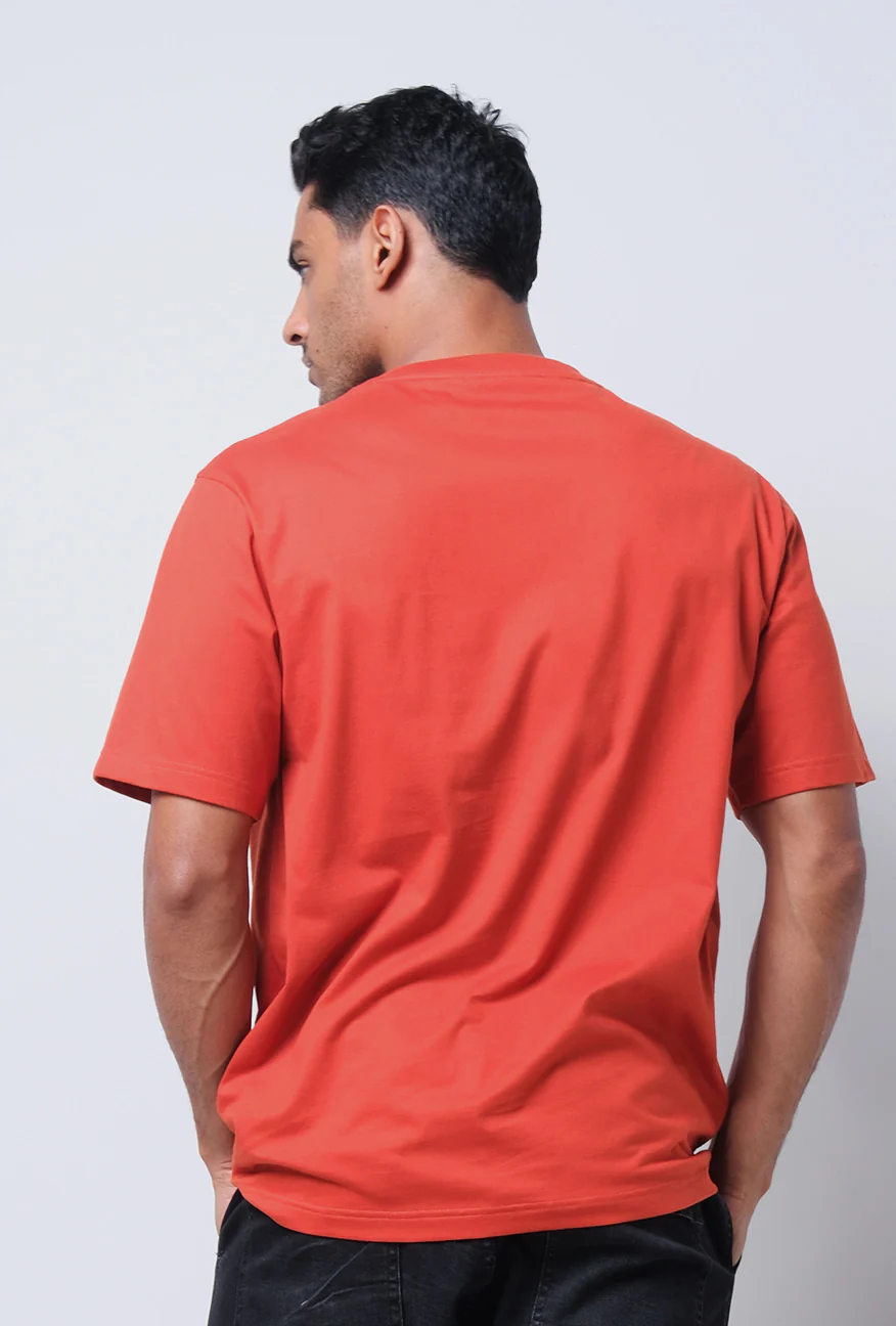 T-Shirt Lengan Pendek Houten Dark Orange - Image 4
