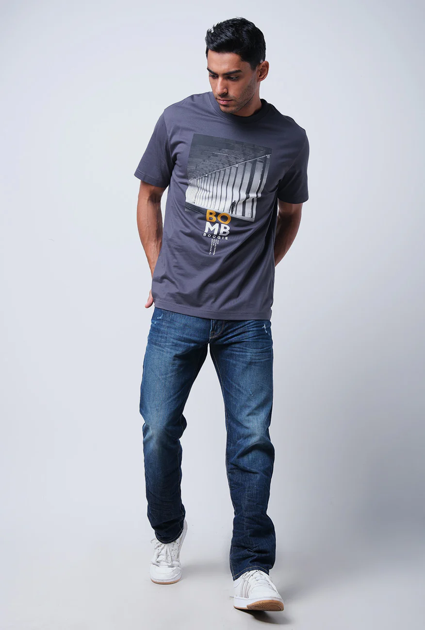 T-Shirt Lengan Pendek Kasvil Dark Grey - Image 2