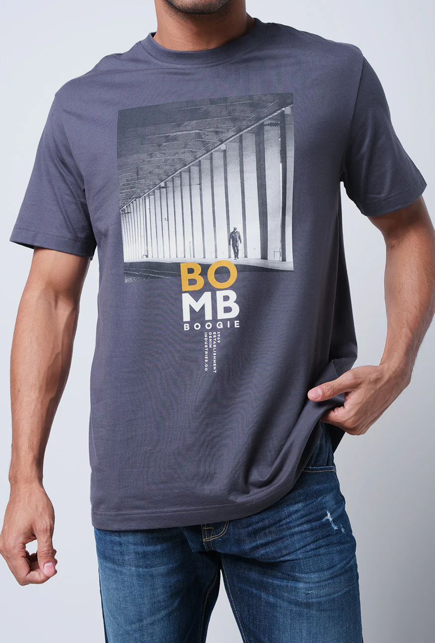 T-Shirt Lengan Pendek Kasvil Dark Grey - Image 3