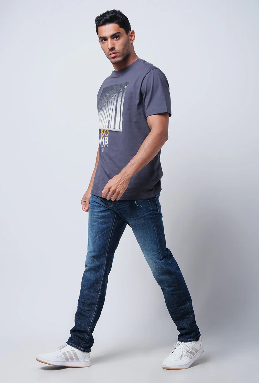 T-Shirt Lengan Pendek Kasvil Dark Grey - Image 4
