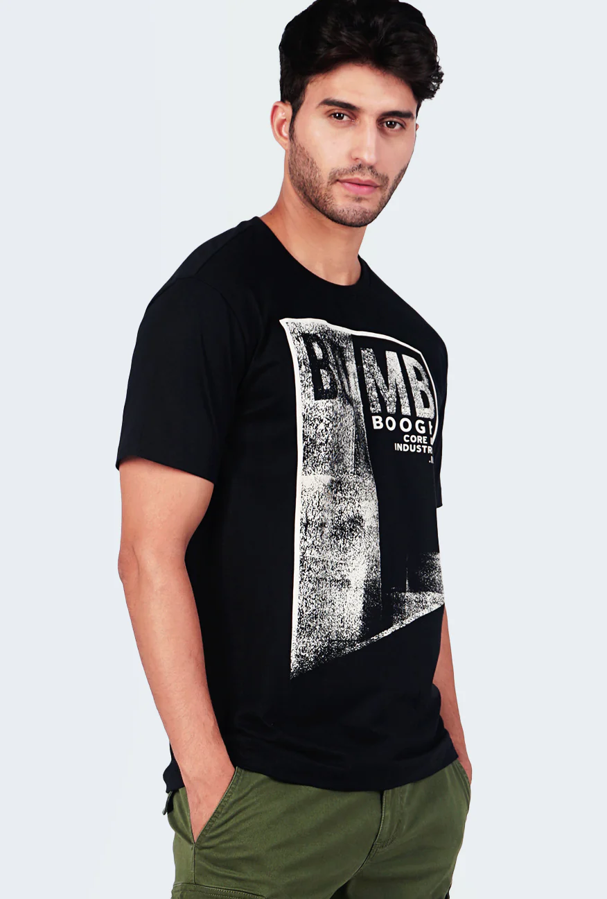 T-Shirt Lengan Pendek Klover Black Slimfit - Image 4