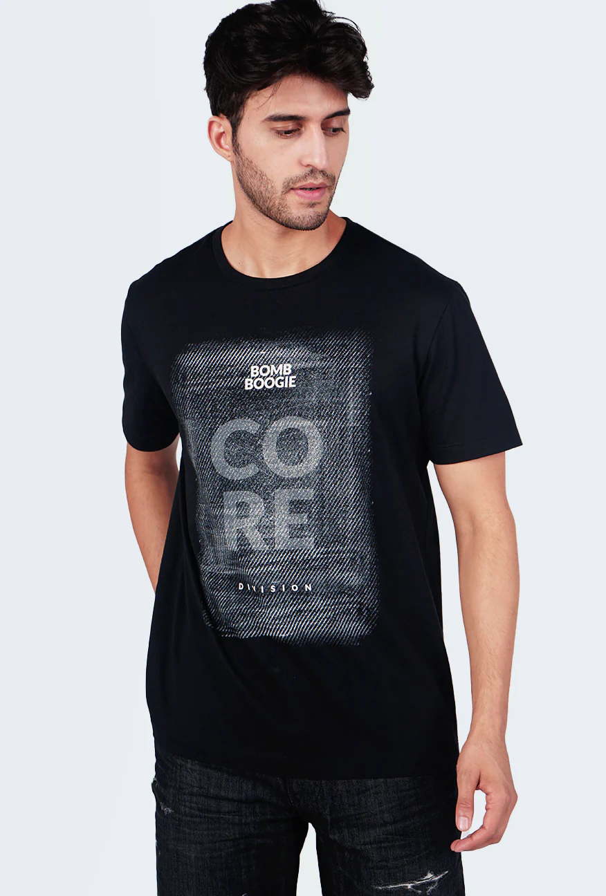 T-Shirt Lengan Pendek Mismith Black Slimfit