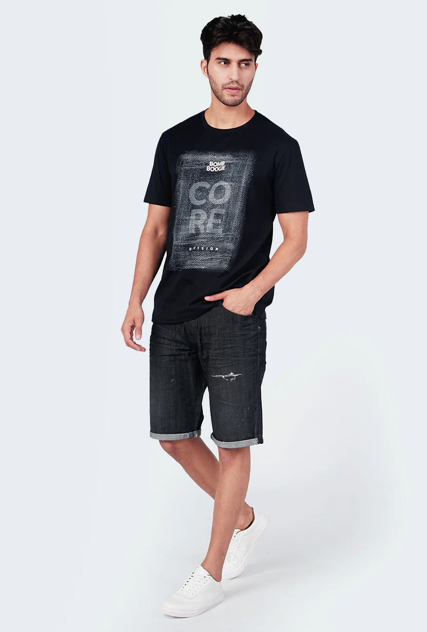 T-Shirt Lengan Pendek Mismith Black Slimfit - Image 5