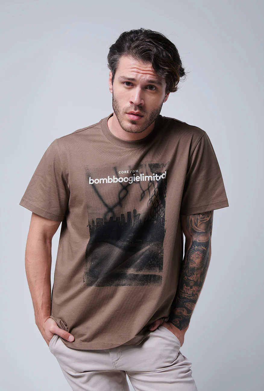 T-Shirt Lengan Pendek Regular Backley Brown