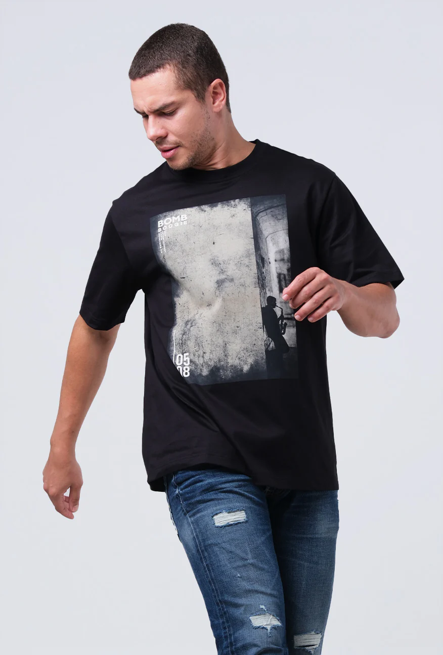 T-Shirt Lengan Pendek Regular Blakely Black 2.0
