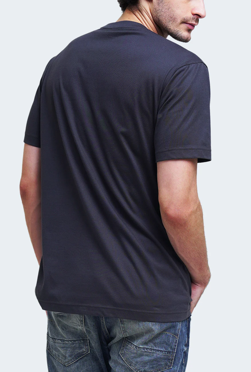 T-Shirt Lengan Pendek Regular Branco Dark Grey - Image 4