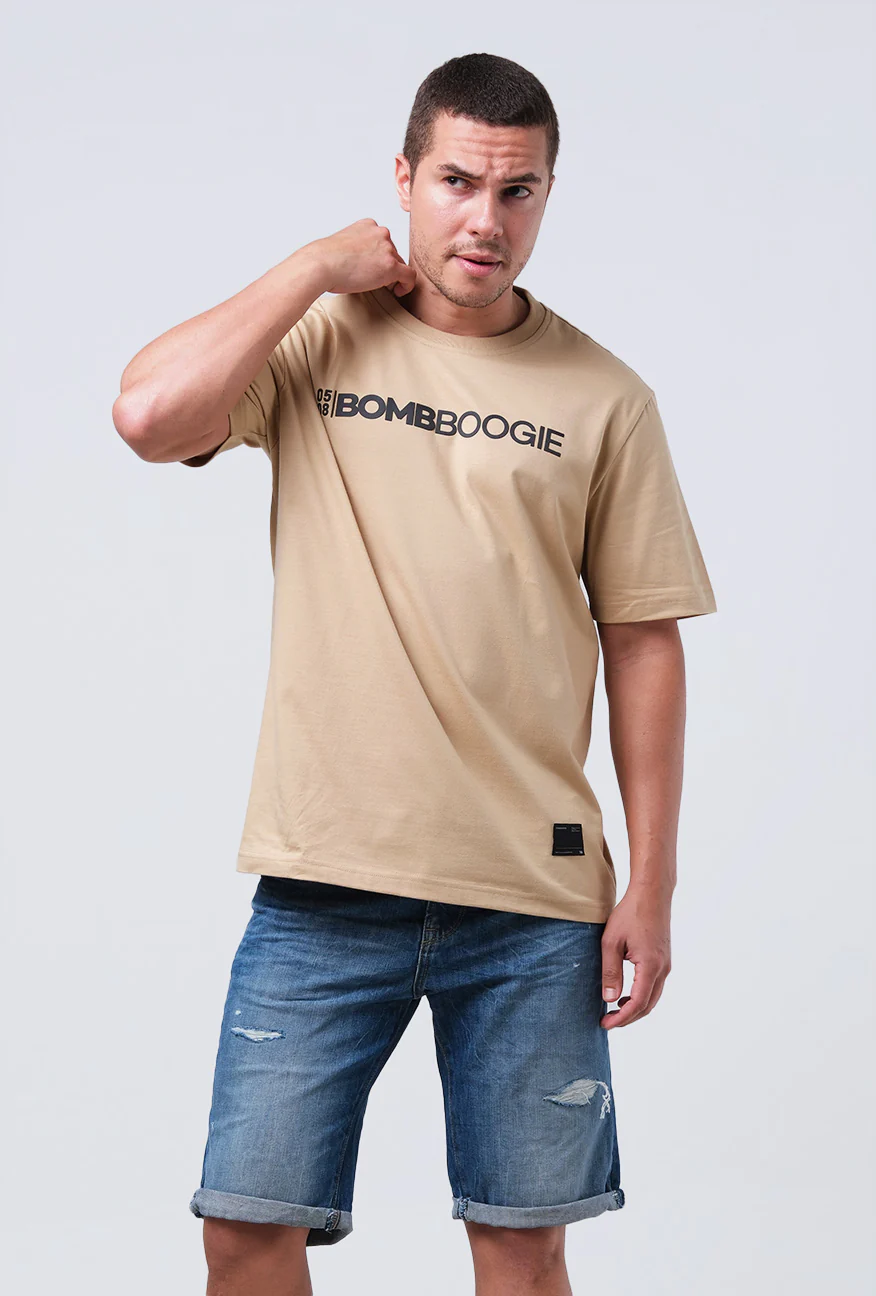 T-Shirt Lengan Pendek Regular Correy Light Khaki 2.0