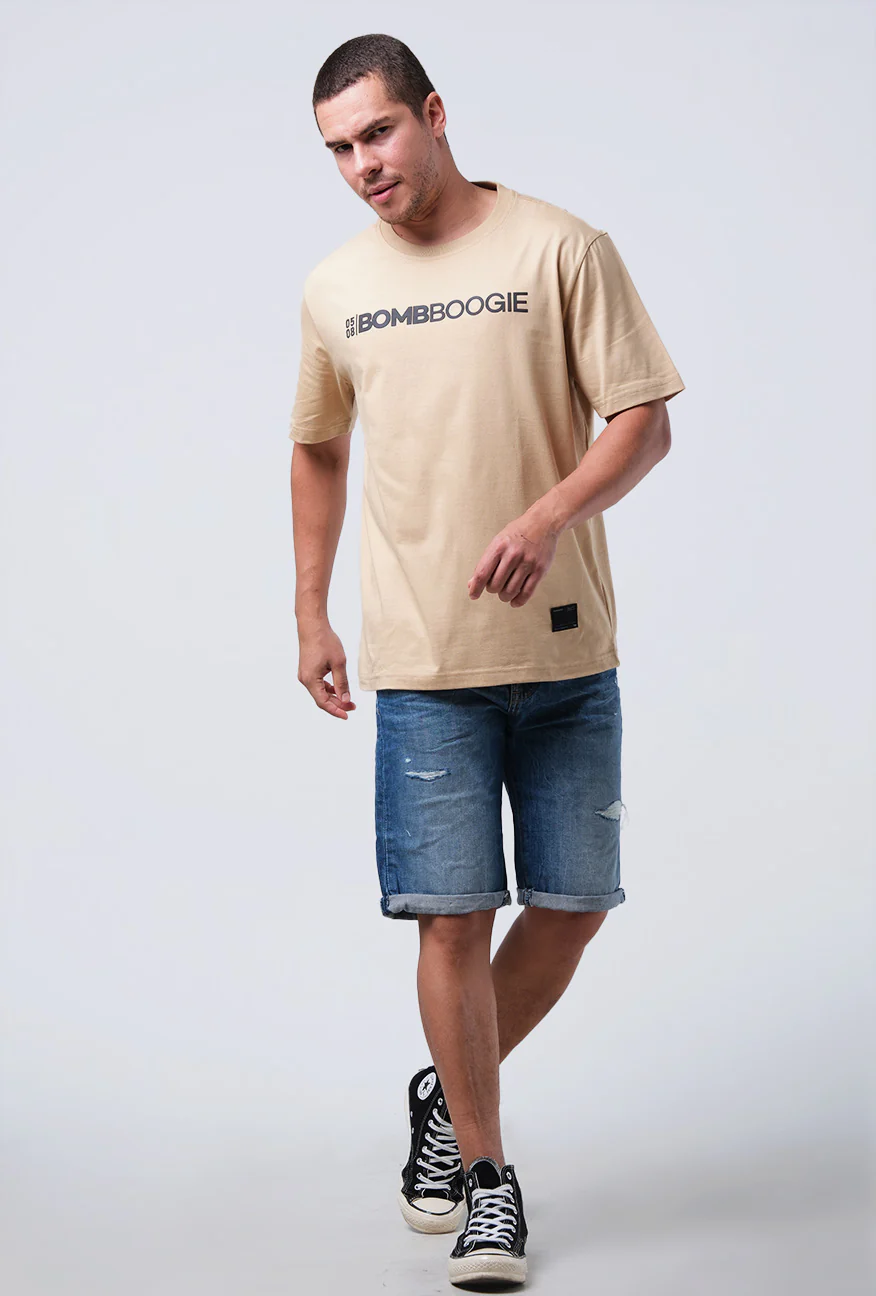 T-Shirt Lengan Pendek Regular Correy Light Khaki 2.0 - Image 2