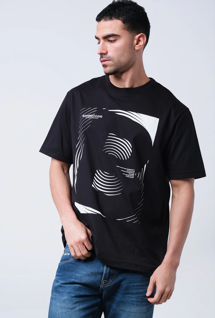 T-Shirt Lengan Pendek Regular Cortiz Black 2.0