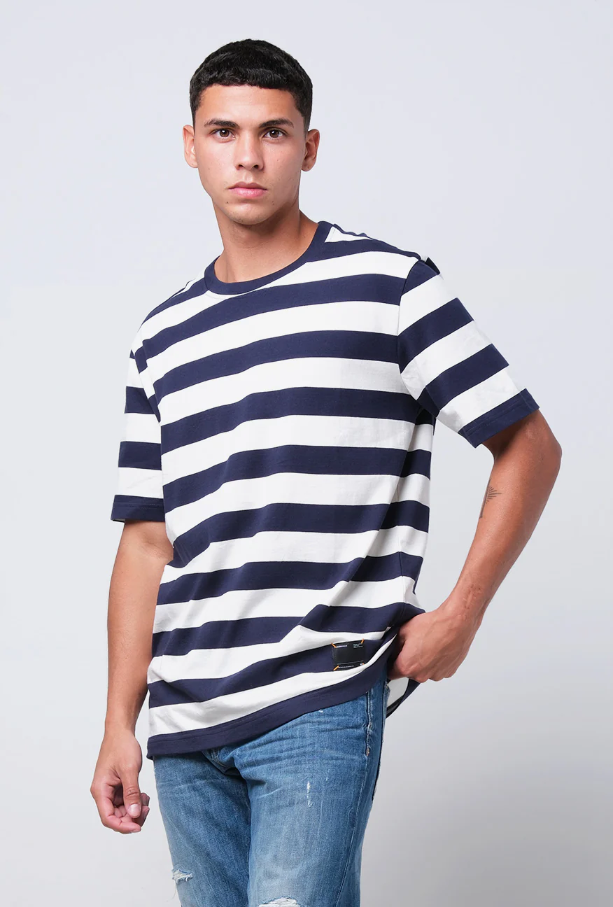 T-Shirt Lengan Pendek Regular Cruzzy Navy White - Image 3