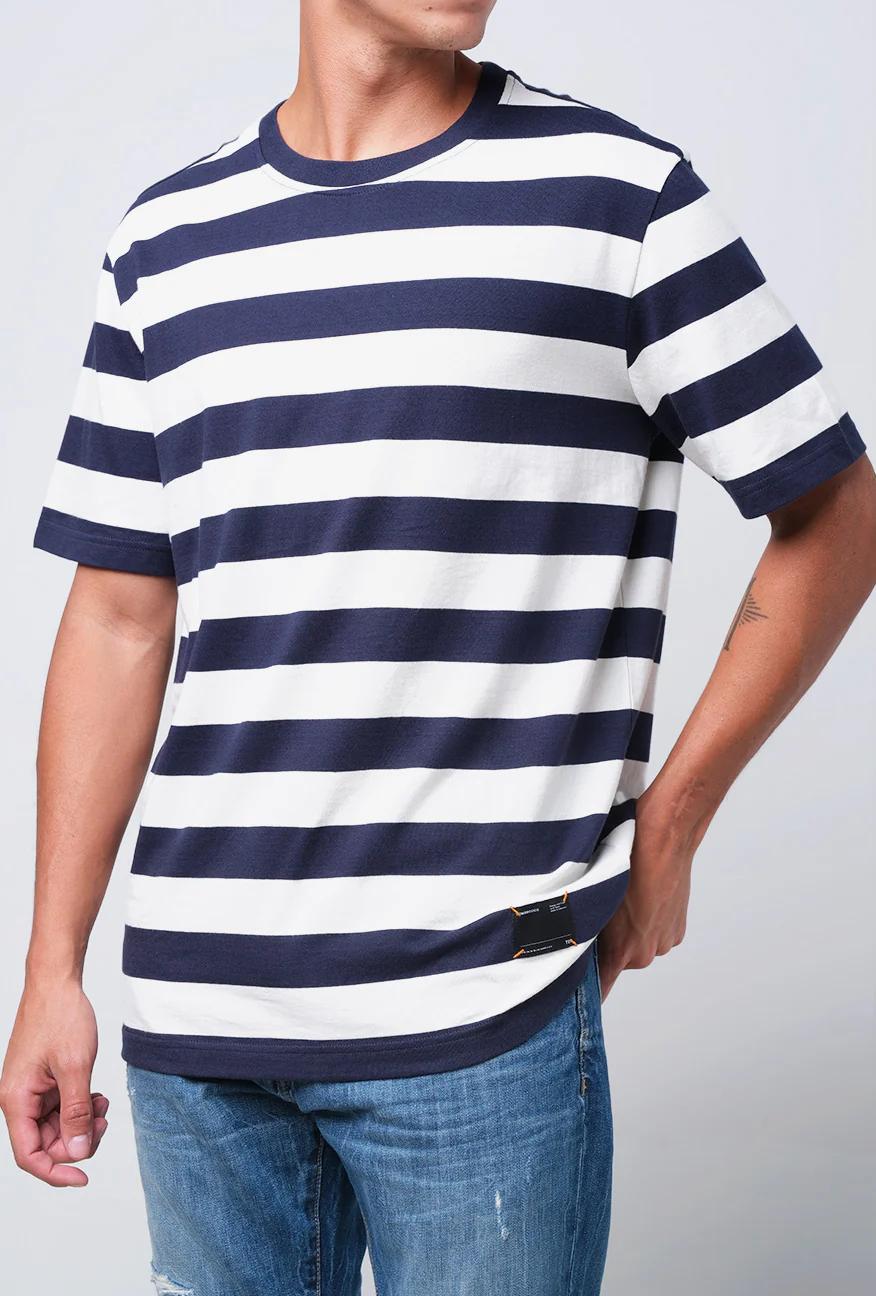 T-Shirt Lengan Pendek Regular Cruzzy Navy White - Image 4
