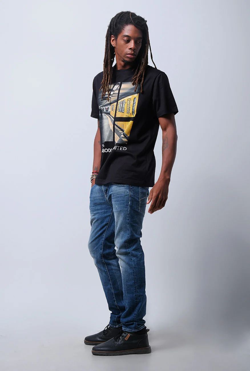 T-Shirt Lengan Pendek Regular Elnova Black - Image 2