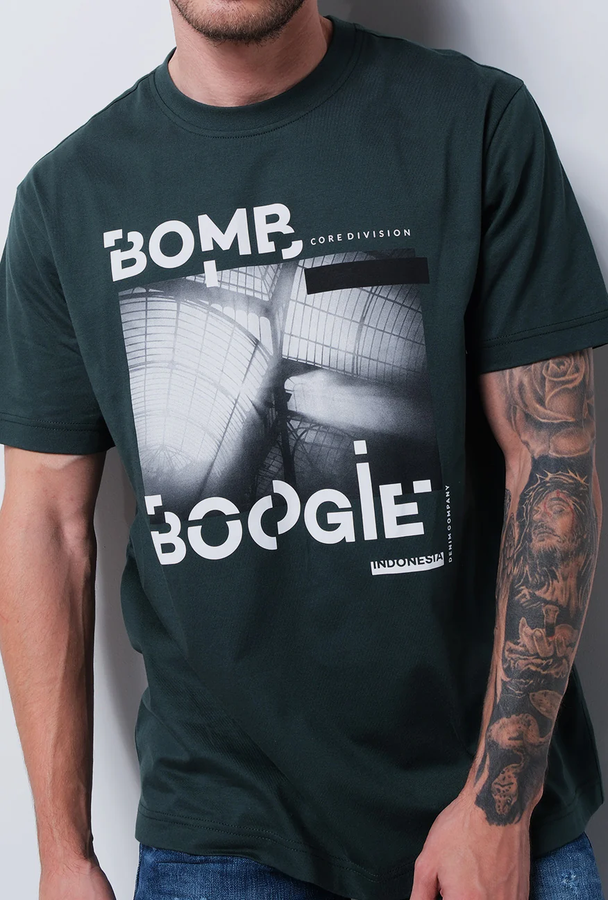 T-Shirt Lengan Pendek Regular Geffly Dark Green - Image 3
