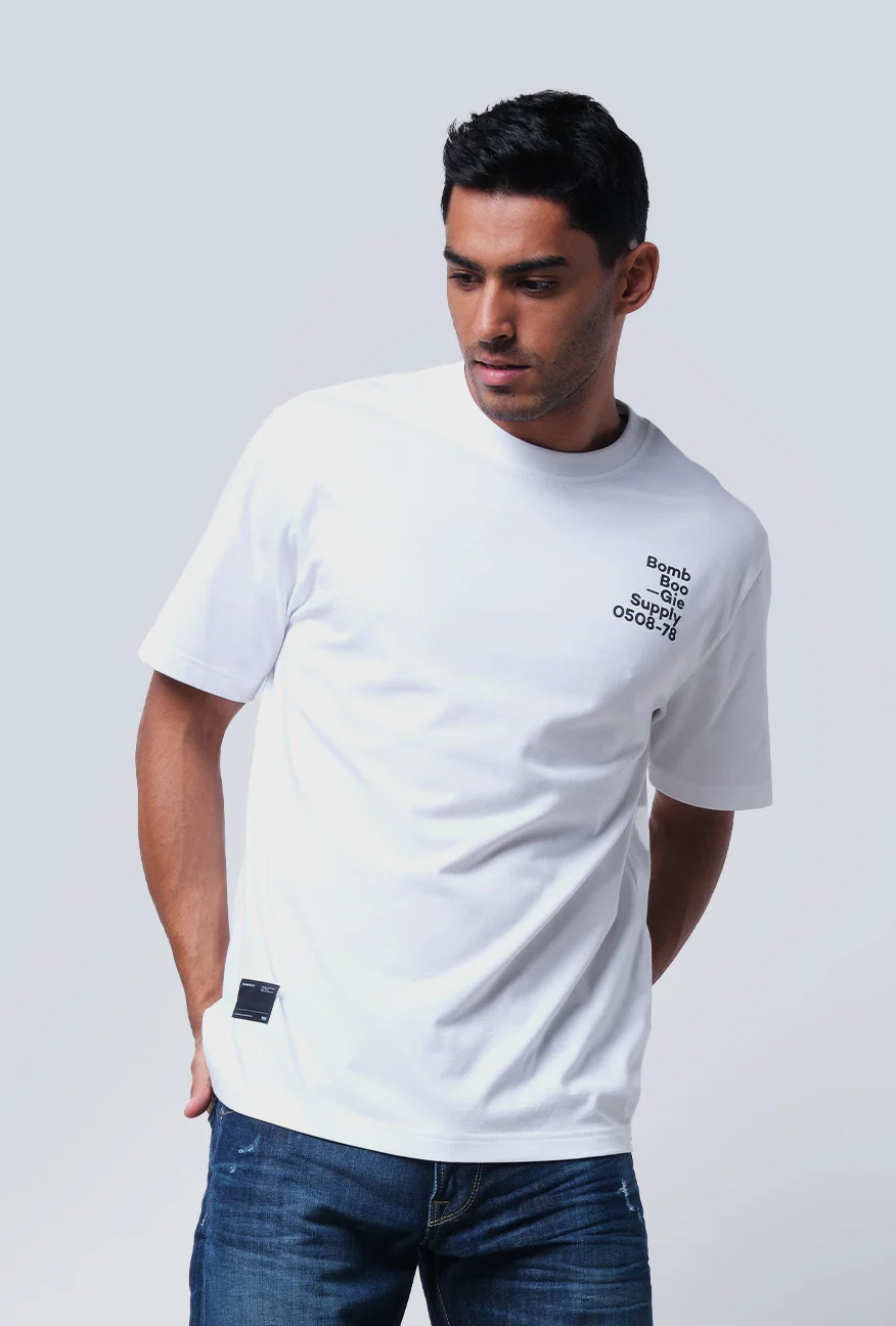T-Shirt Lengan Pendek Regular Geranian Offwhite 2.0