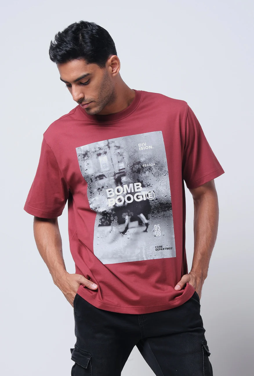 T-Shirt Lengan Pendek Regular Glutter Dark Red 2.0 - Image 2