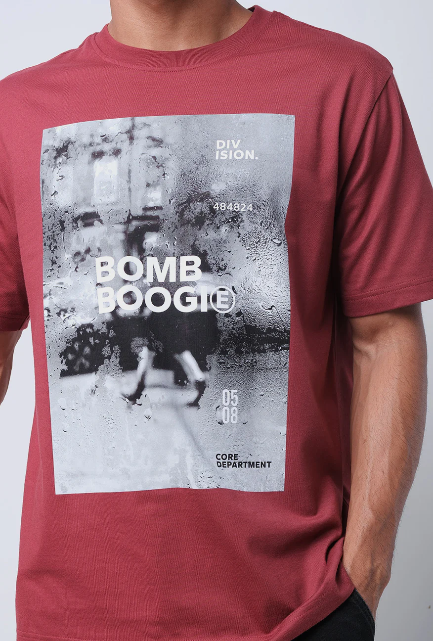 T-Shirt Lengan Pendek Regular Glutter Dark Red 2.0 - Image 4