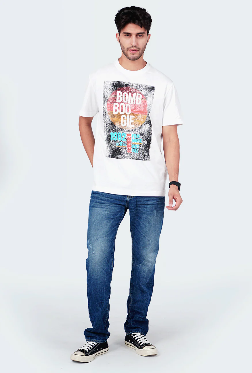 T-Shirt Lengan Pendek Regular Glynn Offwhite - Image 2