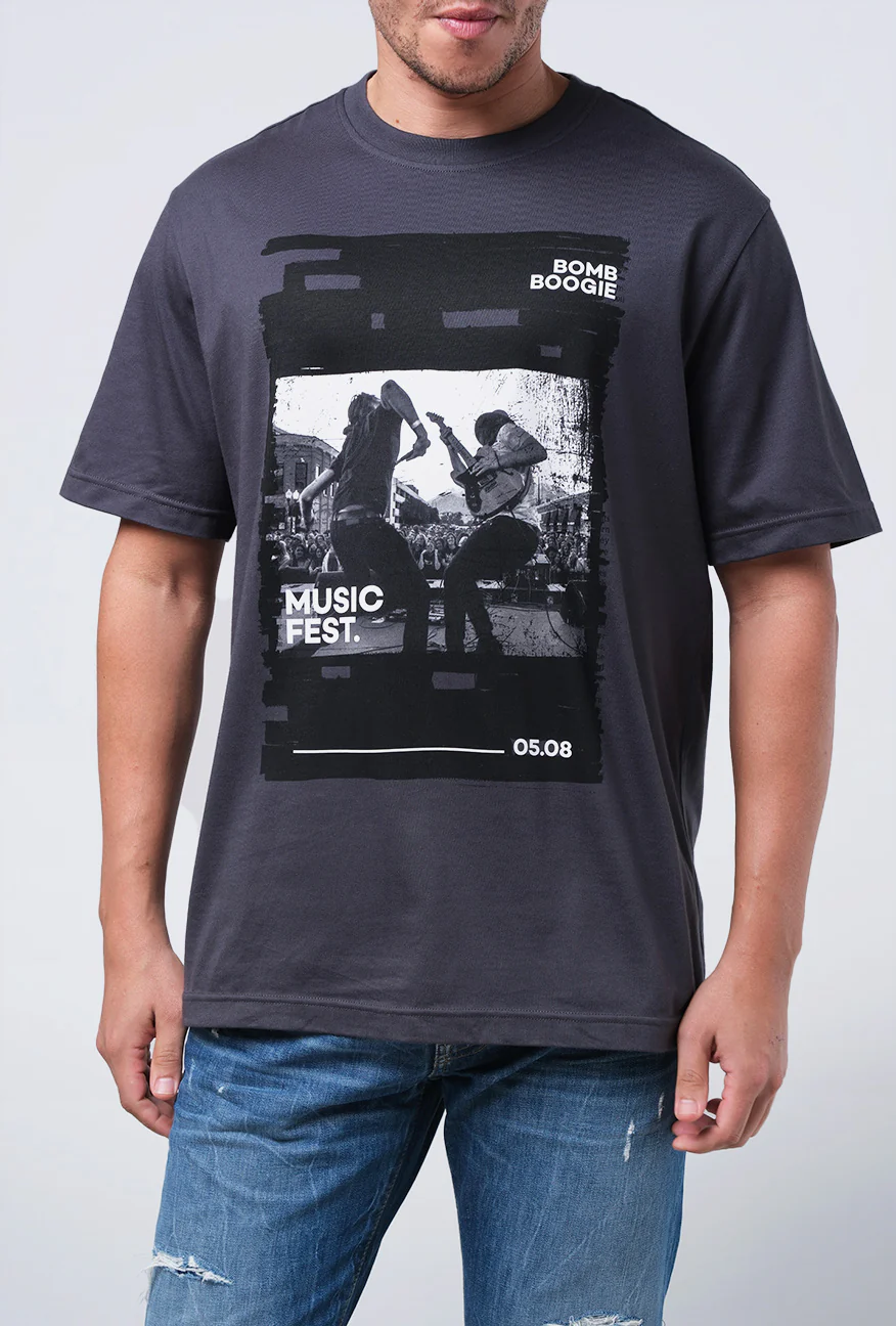 T-Shirt Lengan Pendek Regular Guinof Dark Grey 2.0 - Image 4