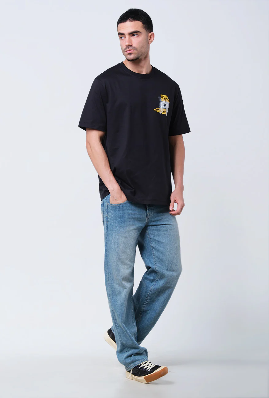 T-Shirt Lengan Pendek Regular Heliot Black - Image 2