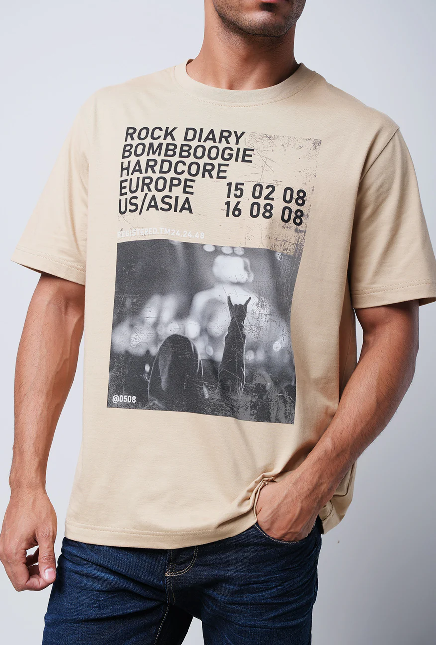 T-Shirt Lengan Pendek Regular Hemphill Light Brown 2.0 - Image 3