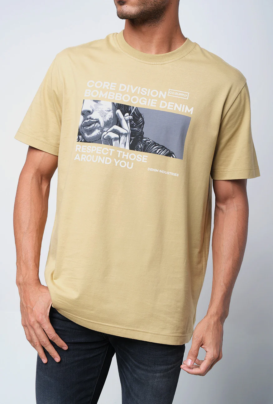 T-Shirt Lengan Pendek Regular Herren Olive - Image 4