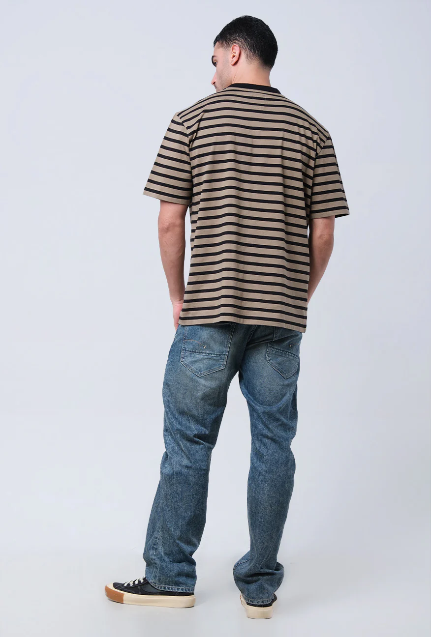 T-Shirt Lengan Pendek Regular Hinton Cream Black - Image 4