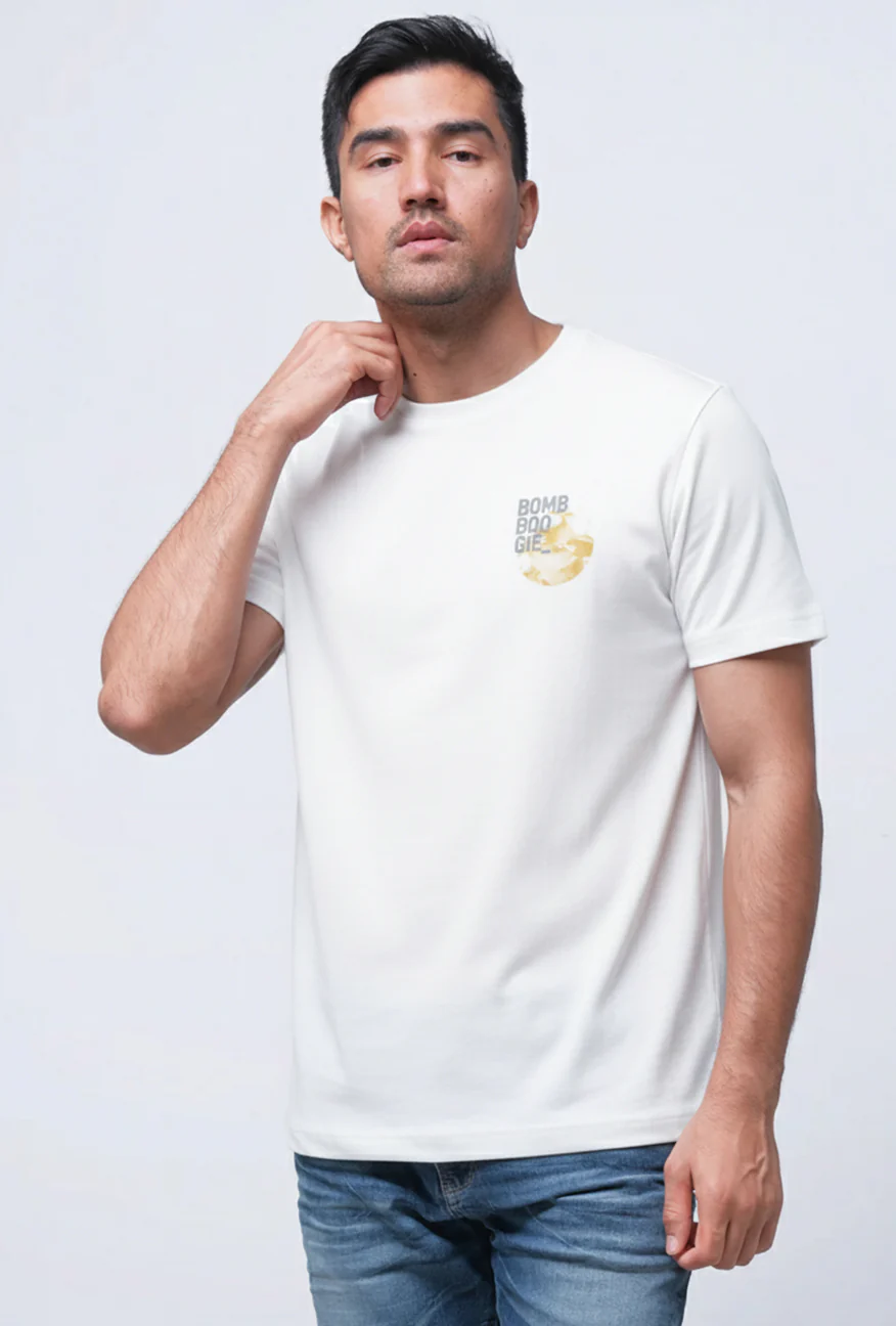 T-Shirt Lengan Pendek Regular Levion Offwhite