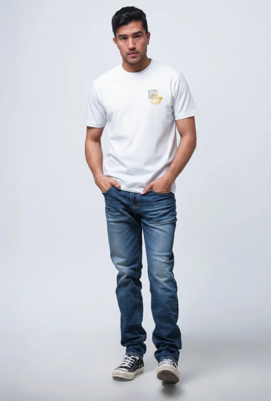 T-Shirt Lengan Pendek Regular Levion Offwhite - Image 3