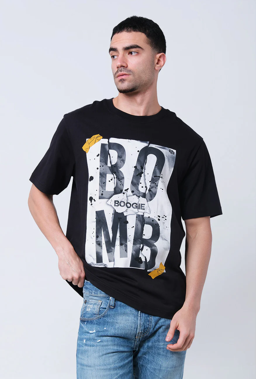 T-Shirt Lengan Pendek Regular Lexcon Black 2.0