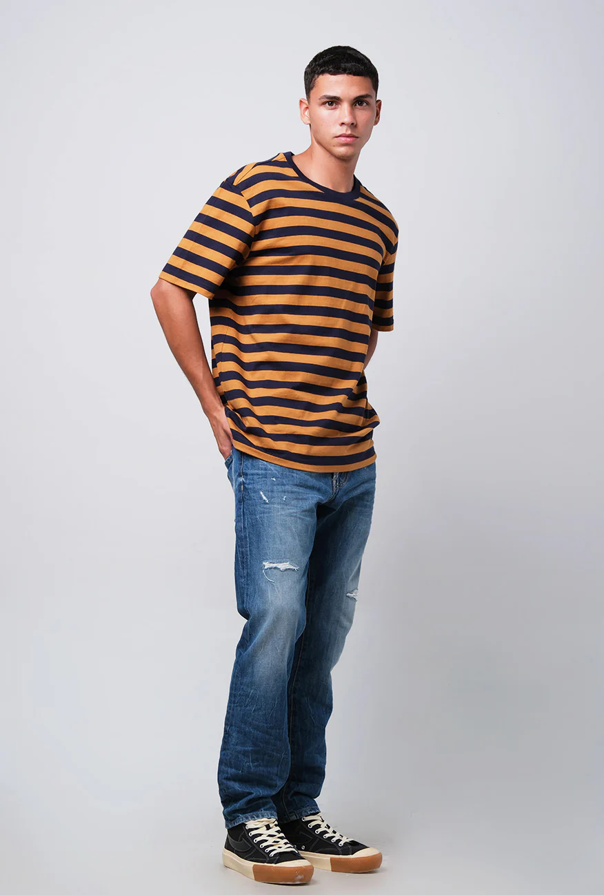 T-Shirt Lengan Pendek Regular Makho Orange Navy - Image 3