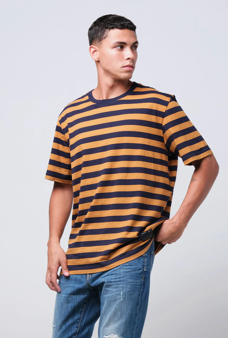 T-Shirt Lengan Pendek Regular Makho Orange Navy - Image 4