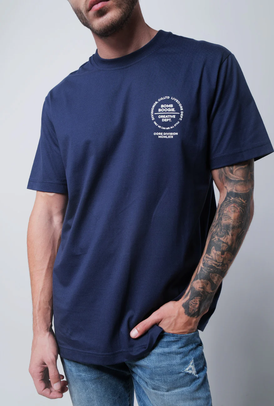 T-Shirt Lengan Pendek Regular Mazen Dark Navy - Image 2