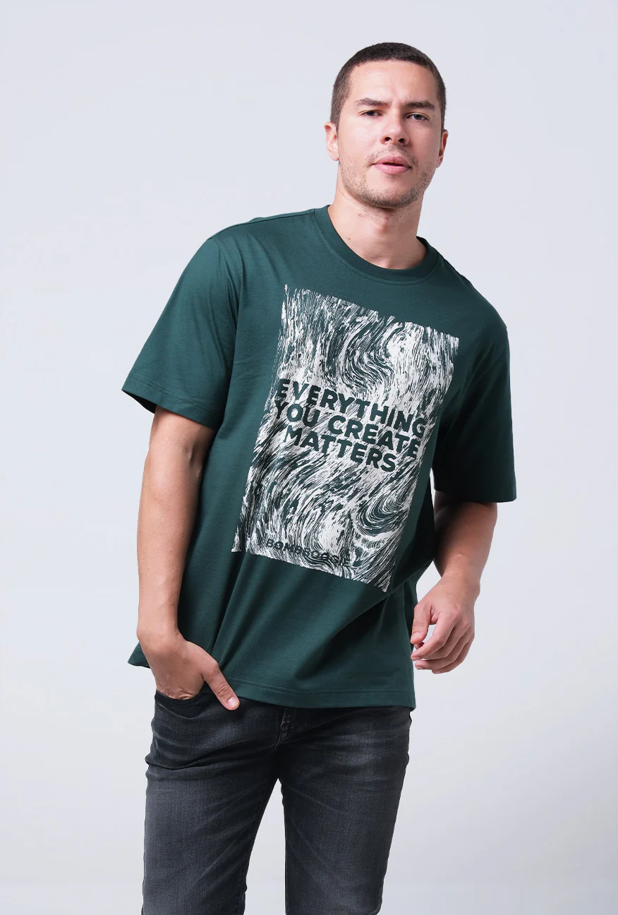 T-Shirt Lengan Pendek Regular Mervy Dark Green 2.0