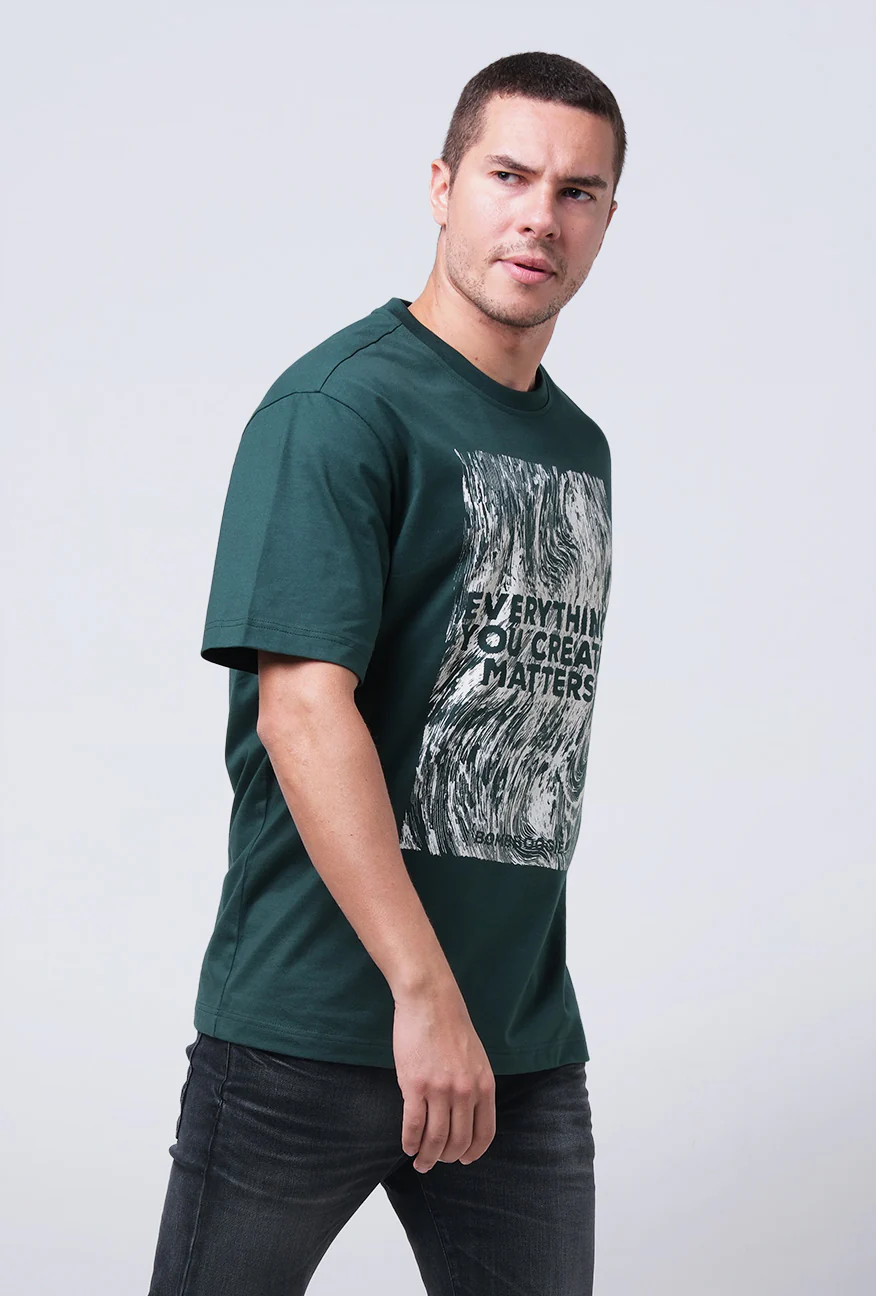 T-Shirt Lengan Pendek Regular Mervy Dark Green 2.0 - Image 3