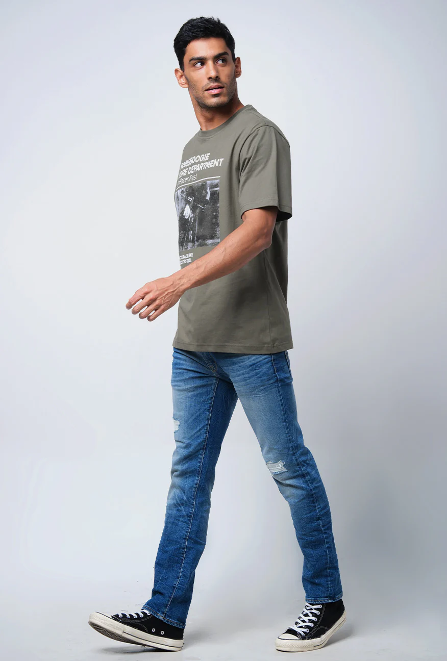T-Shirt Lengan Pendek Regular Mosley Green - Image 3