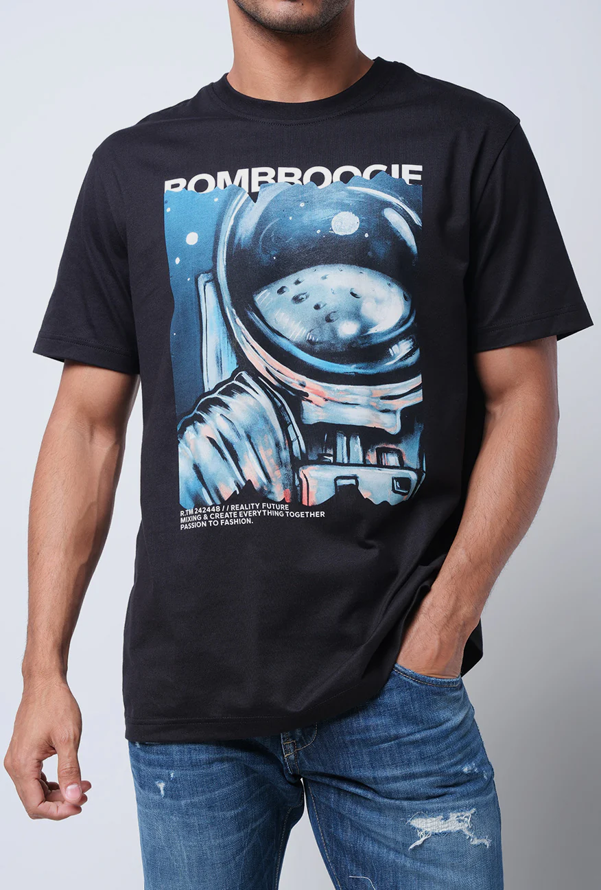 T-Shirt Lengan Pendek Regular Nifty Black - Image 3